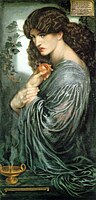 Jane Morris "Proserpina" moduan Dante Gabriel Rossettik margotuta (1874).