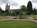 View of the gardens to the south of the church.