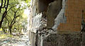 A damaged block of flats in Donetsk, 14 July 2014