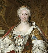 Louis-Michel van Loo: Elisabetta Farnese Königin von Spanien, ca. 1745 (Detail)