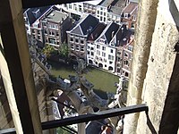 Zicht vanuit de Domtoren op een deel van de Lijnmarkt.