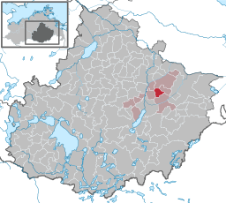 Läget för kommunen Neverin i Landkreis Mecklenburgische Seenplatte