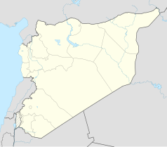 Mapa konturowa Syrii, po lewej znajduje się punkt z opisem „Hadida”