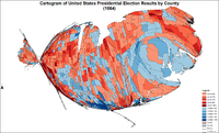 Cartogramma dei risultati per contea