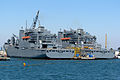 USNS Amelia Earhart(T-AKE-6) dockside beside USNS Robert E. Peary(T-AKE-5)