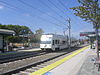 A train at Moffett Park station