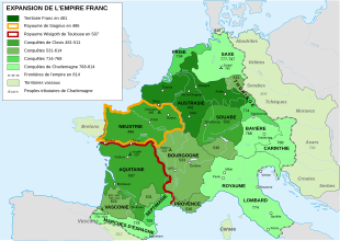 phases de l'extension du royaume des Francs