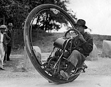 One wheel motorcycle (invented by Italian M. Goventosa from Udine).