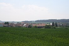 Petrovice (Třebíč district) from road to Okříšky, Třebíč District.jpg