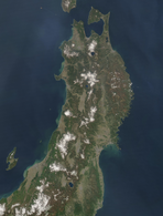 Satellite image of Tōhoku region
