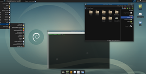 סביבת העבודה Xfce בעברית רצה על מערכת דביאן גנו/לינוקס 9.6