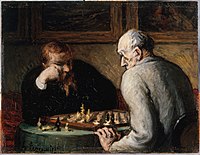 Honoré Daumier, Les Joueurs d'échecs (créé entre 1863 et 1868)