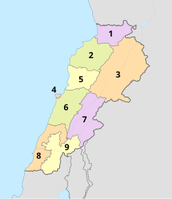 Gouvernementen van Libanon