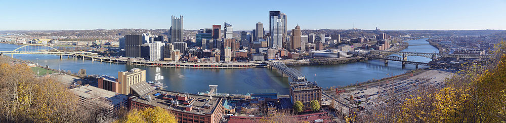 Daytime view of the Pittsburgh city from Grandview Avenue