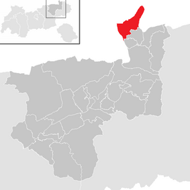 Poloha obce Erl v okrese Kufstein (klikacia mapa)