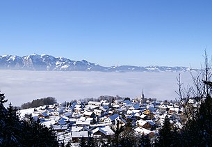 Blick von der L73 auf Übersaxen