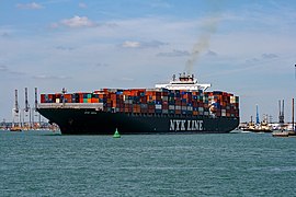 NYK Vega container ship departing Southampton, 2015