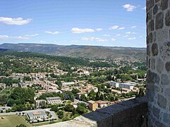 La vallée de l'Ardèche vue des remparts d'Aubenas.