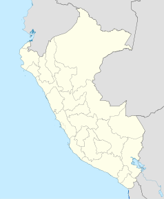 Mapa konturowa Peru, blisko centrum po lewej na dole znajduje się punkt z opisem „Callao”