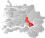 Sogndal markert med rødt på fylkeskartet