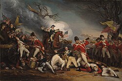Schlacht vu Princeton 1777. Gmälde vum John Trumbull