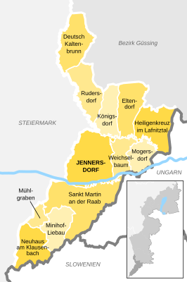 Kaart van Jennersdorf