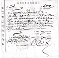 Receipt for pasturing calves in the Petrevene community lawn, 1907