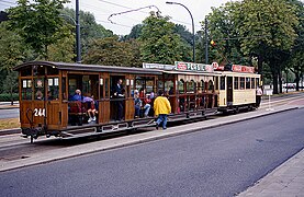 1763 ATB 4 wheel tram hauling trailers 29 and 244 at Woluwe