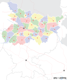 Map indicating the location of Araria