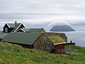 The farmhouses of Dímun, view to Lítla Dímun.