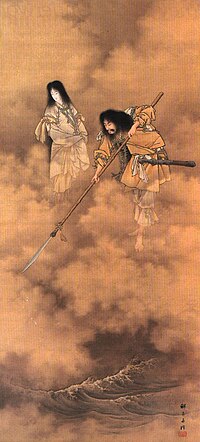 Izanami et Izanagi par Kobayashi Eitaku (v. 1885)