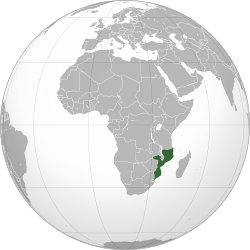 Location of Mosambik