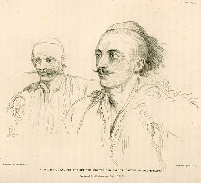 File:Portraits of Lambro the Suliote and the old Balouk-Bashee of Dervitzina - Hughes Thomas Smart - 1820.jpg