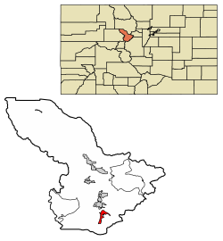 Location of the Town of Blue River in the Summit County, Colorado.