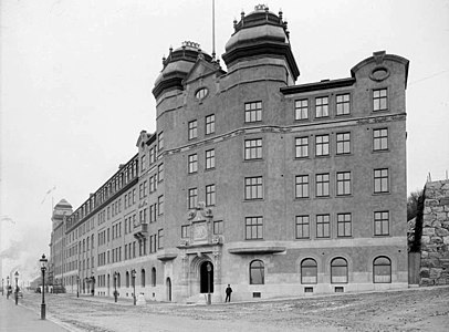 Torsgatan och byggnaden för Stockholms gasverk 1914