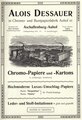 Alois Dessauer, Chromo- und Buntpapierfabrik Auhof, Aschaffenburg-Auhof, Annonce 1906