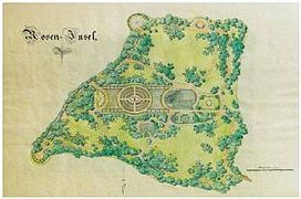 Plan des jardins du paysagiste Peter Joseph Lenné en 1850.