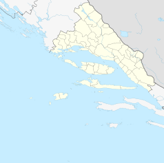 Mapa konturowa żupanii splicko-dalmatyńskiej, u góry znajduje się punkt z opisem „Poljud”