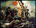 La Liberté guidant le peuple, tabula ab Eugenio Delacroix anno 1830 picta. Museum Lupariense, Lutetiae.