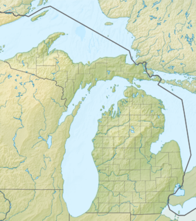 Map showing the location of Southwest Michigan Underwater Preserve