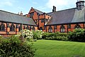 Exterior of cloister and church hall