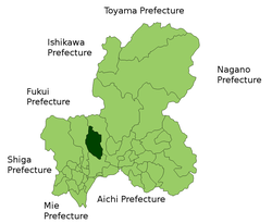 Vị trí của Yamagata ở Gifu