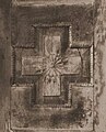 Photograph of a mandala carving on wooden door panel. Fua Mulaku Island, 1986