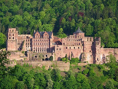 Het deels verwoeste Slot Heidelberg