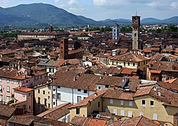 Udsigt over Lucca fra Torre Guinigi