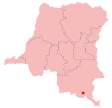 Location of Likasi in the Democratic Republic of the Congo