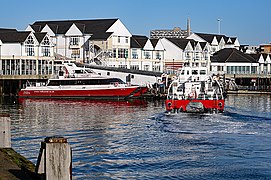 Two Red Jet fast ferries at Town Quay