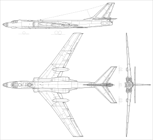 Keratan rentas pesawat Tupolev Tu-16.