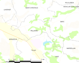 Mapa obce Pallanne