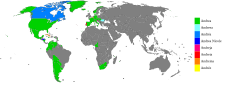 Land hvor Andrea (grønt) er mye brukt